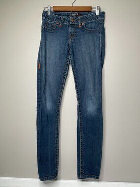 Fragile Blue Jeans Womens Skinny Denim Jeans Size S/C 28x29 Embroidered Flap Poc
